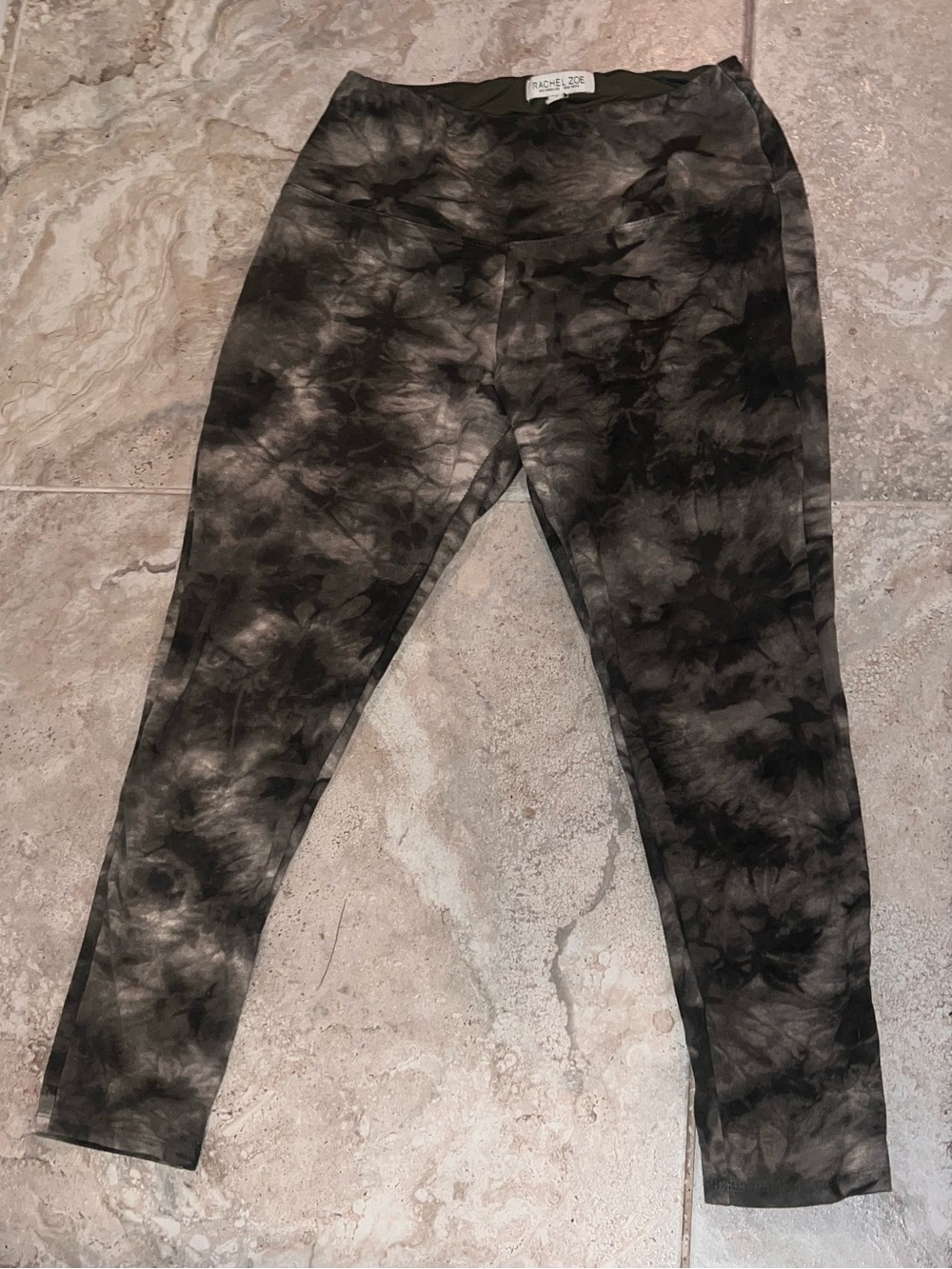 Rachel Zoe Tie-Dye Leggings - Olive Green & Black